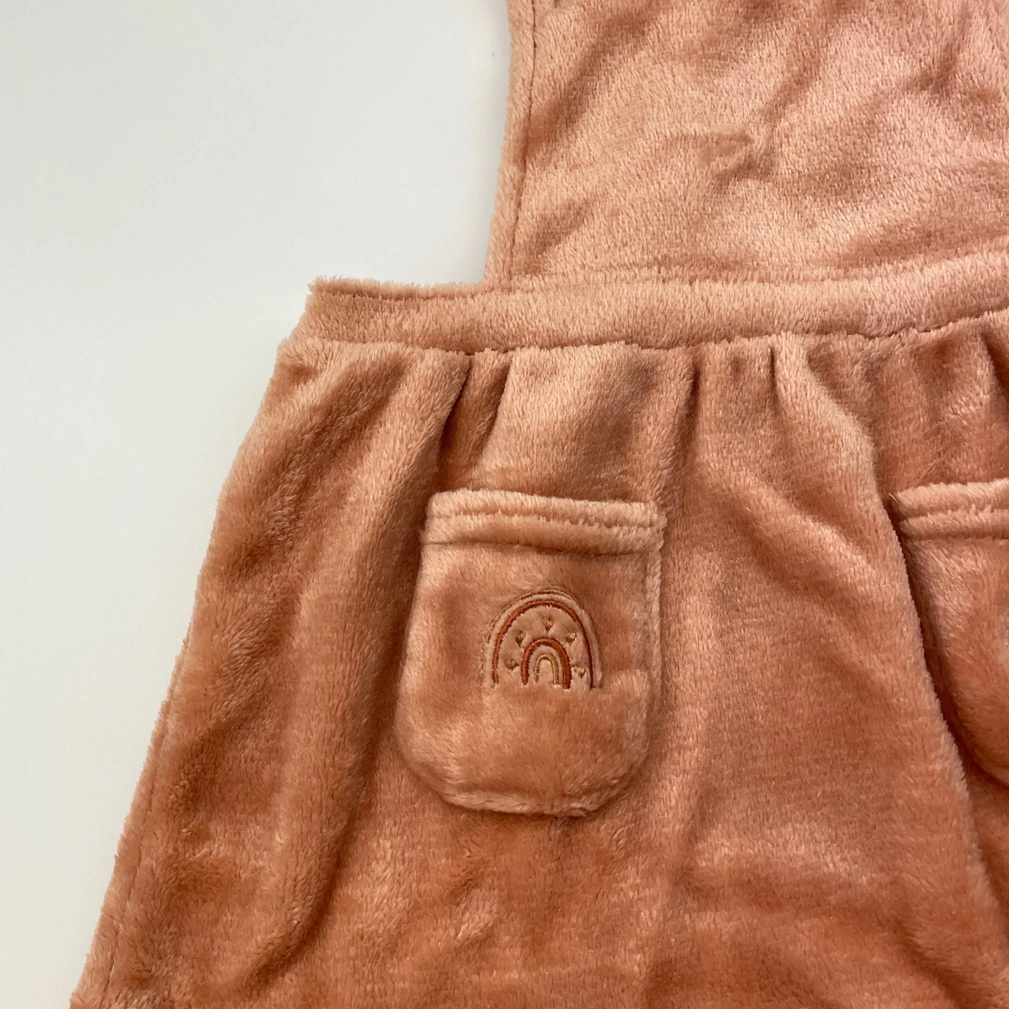 KIT   PEARL soft fleece overalls dress / pinafore, size 2, Pre-loved