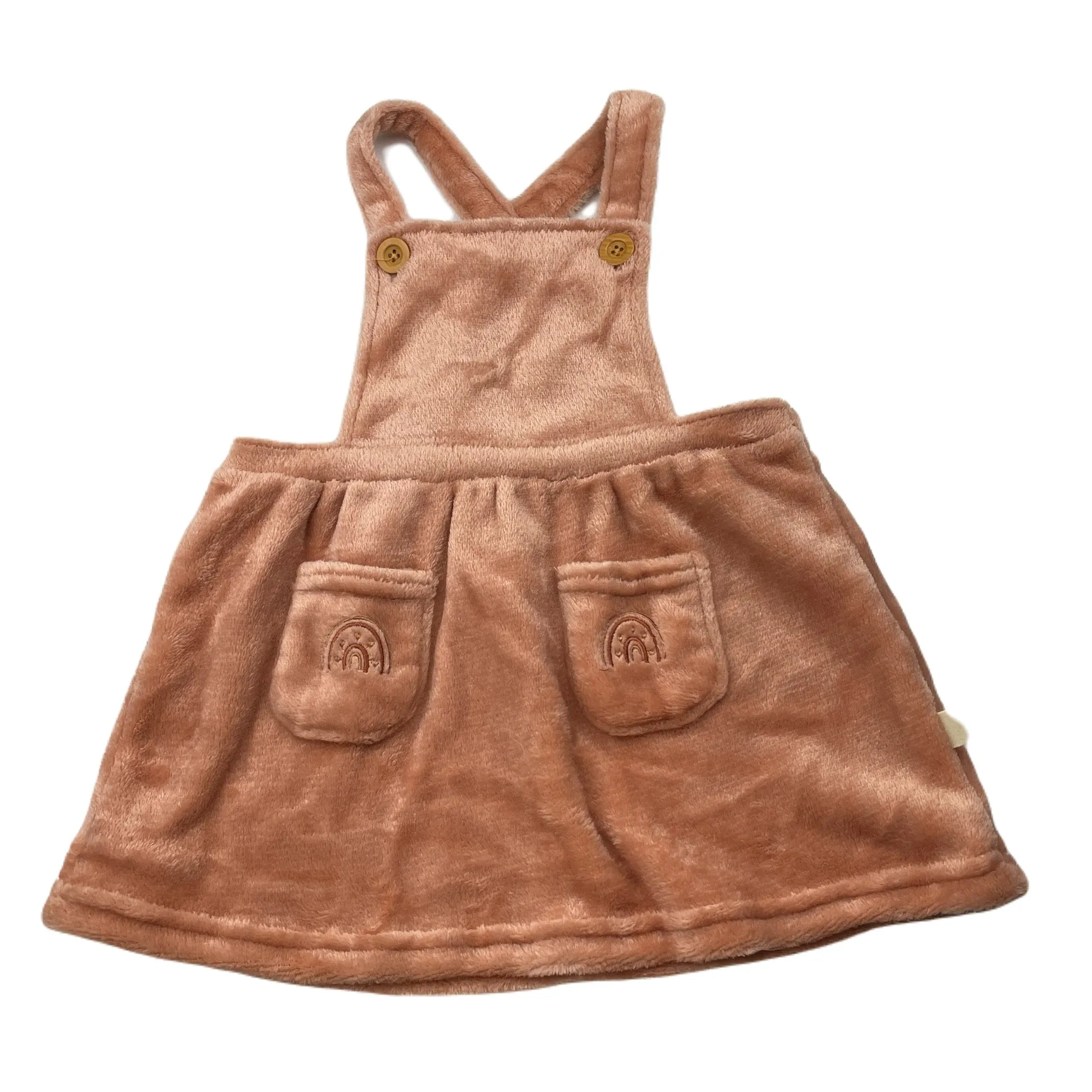 KIT   PEARL soft fleece overalls dress / pinafore, size 2, Pre-loved