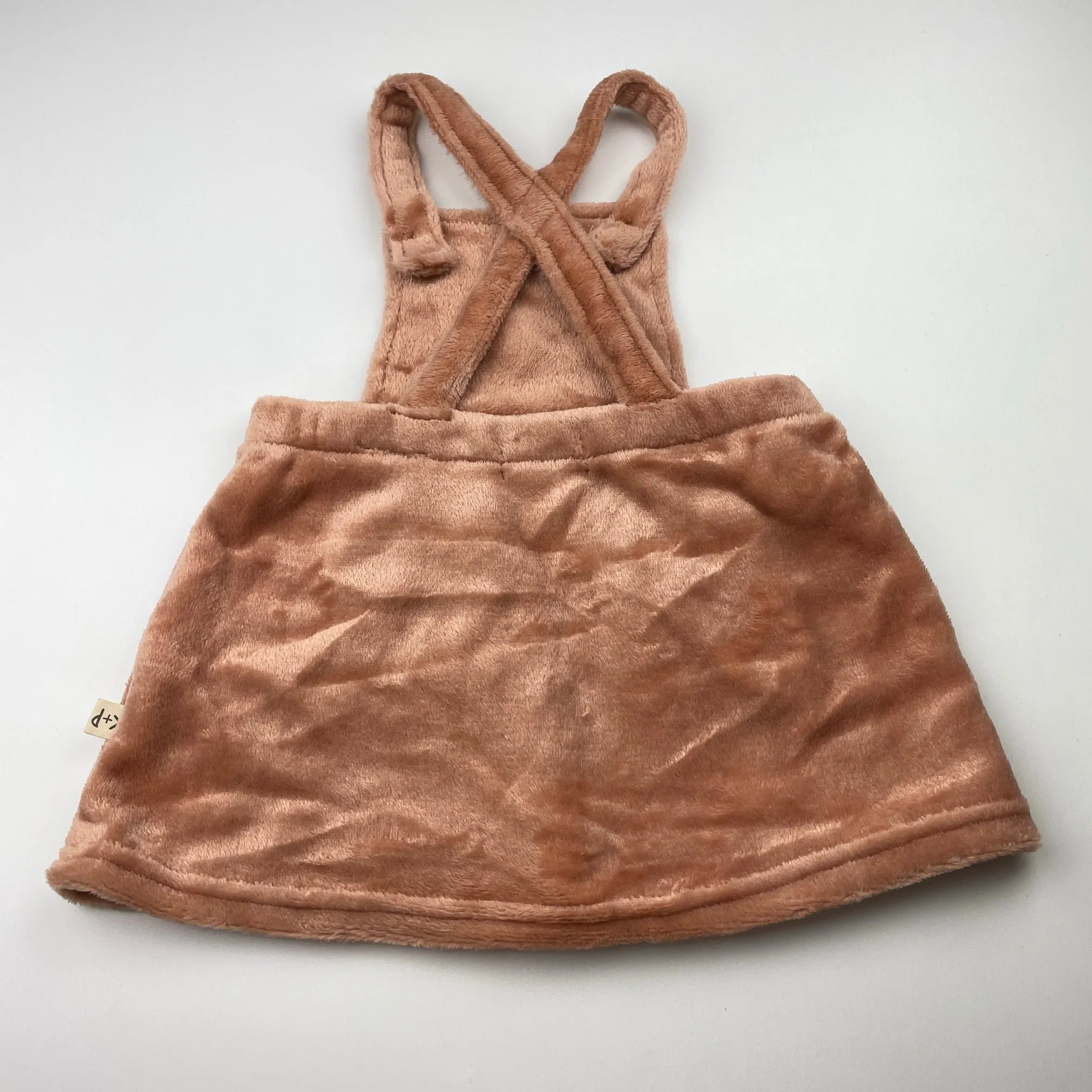 KIT   PEARL soft fleece overalls dress / pinafore, size 2, Pre-loved