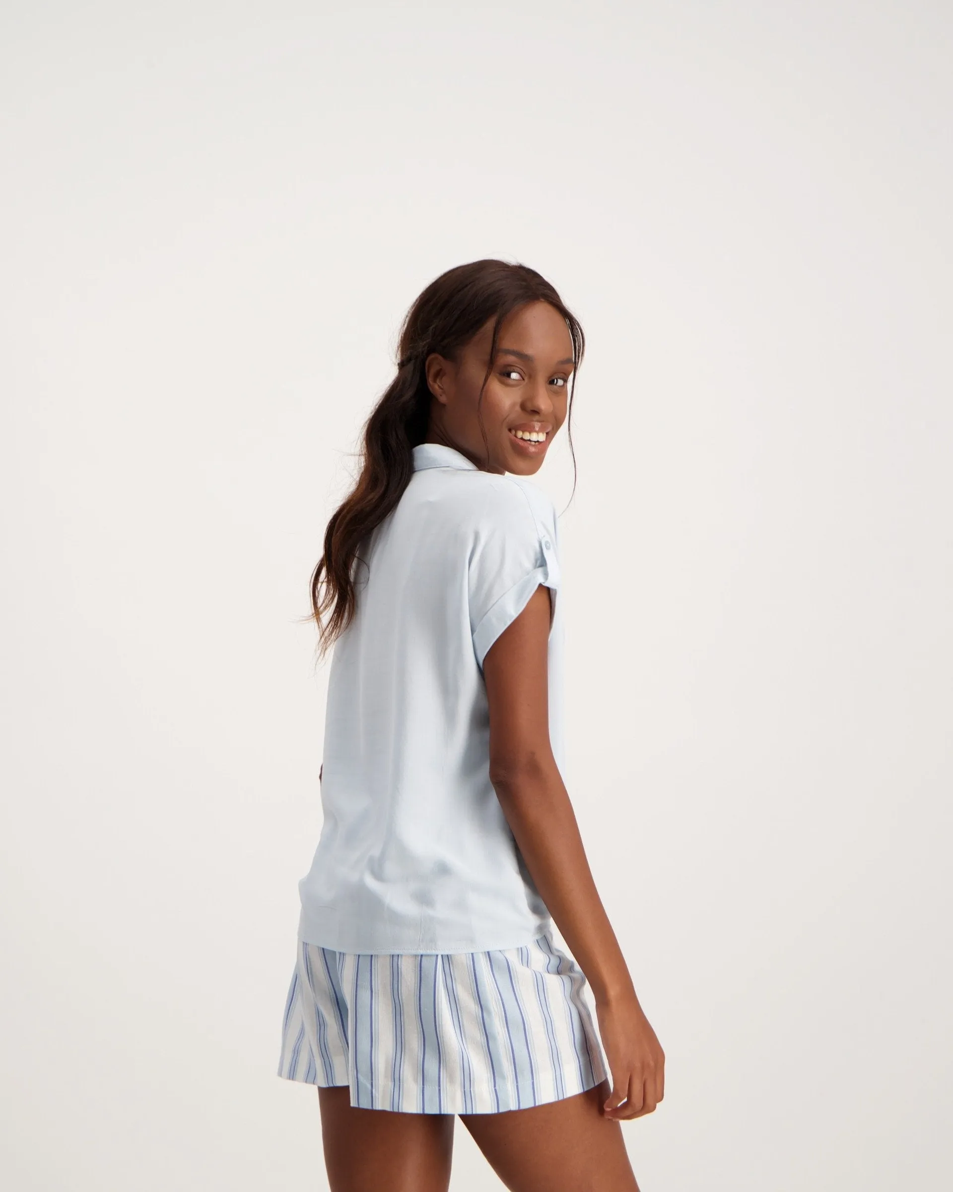 Ladies Basic 1 Pocket T-Shirt - Blue