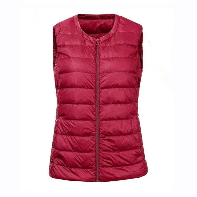 Large Size Waistcoat Women's Warm Vest Ultra Light Down Vest