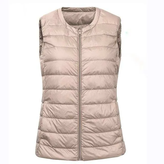Large Size Waistcoat Women's Warm Vest Ultra Light Down Vest