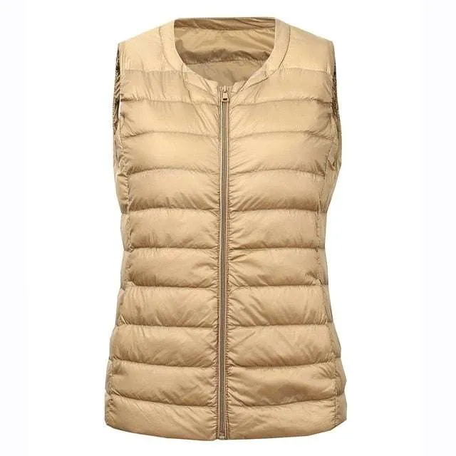 Large Size Waistcoat Women's Warm Vest Ultra Light Down Vest