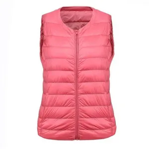 Large Size Waistcoat Women's Warm Vest Ultra Light Down Vest
