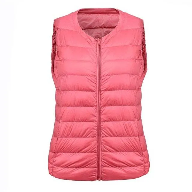 Large Size Waistcoat Women's Warm Vest Ultra Light Down Vest