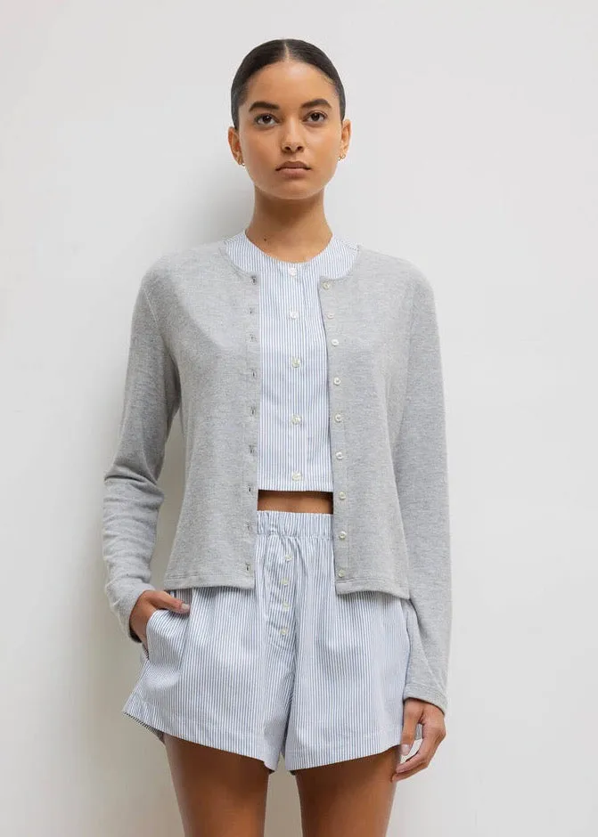 Lauren Classic Cardigan (Grey Melange)