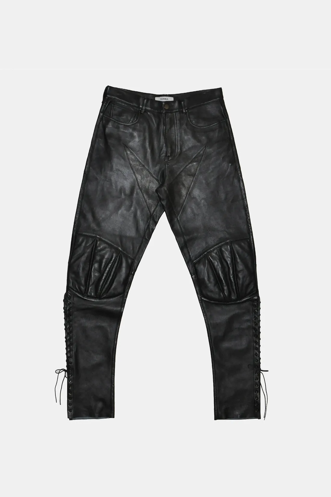 Leather Biker Pants in Black