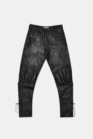 Leather Biker Pants in Black