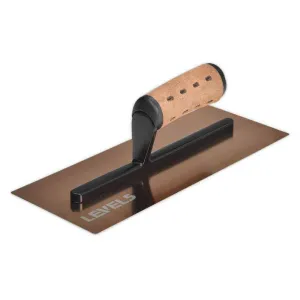 Level 5 Triple Hardened Rigid Curved Golden Stainless Steel Finishing Trowel