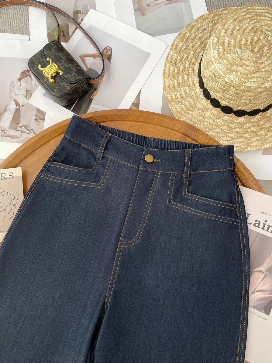 Lightweight Double Stitched Wide Leg Trousers in a Stylish Design