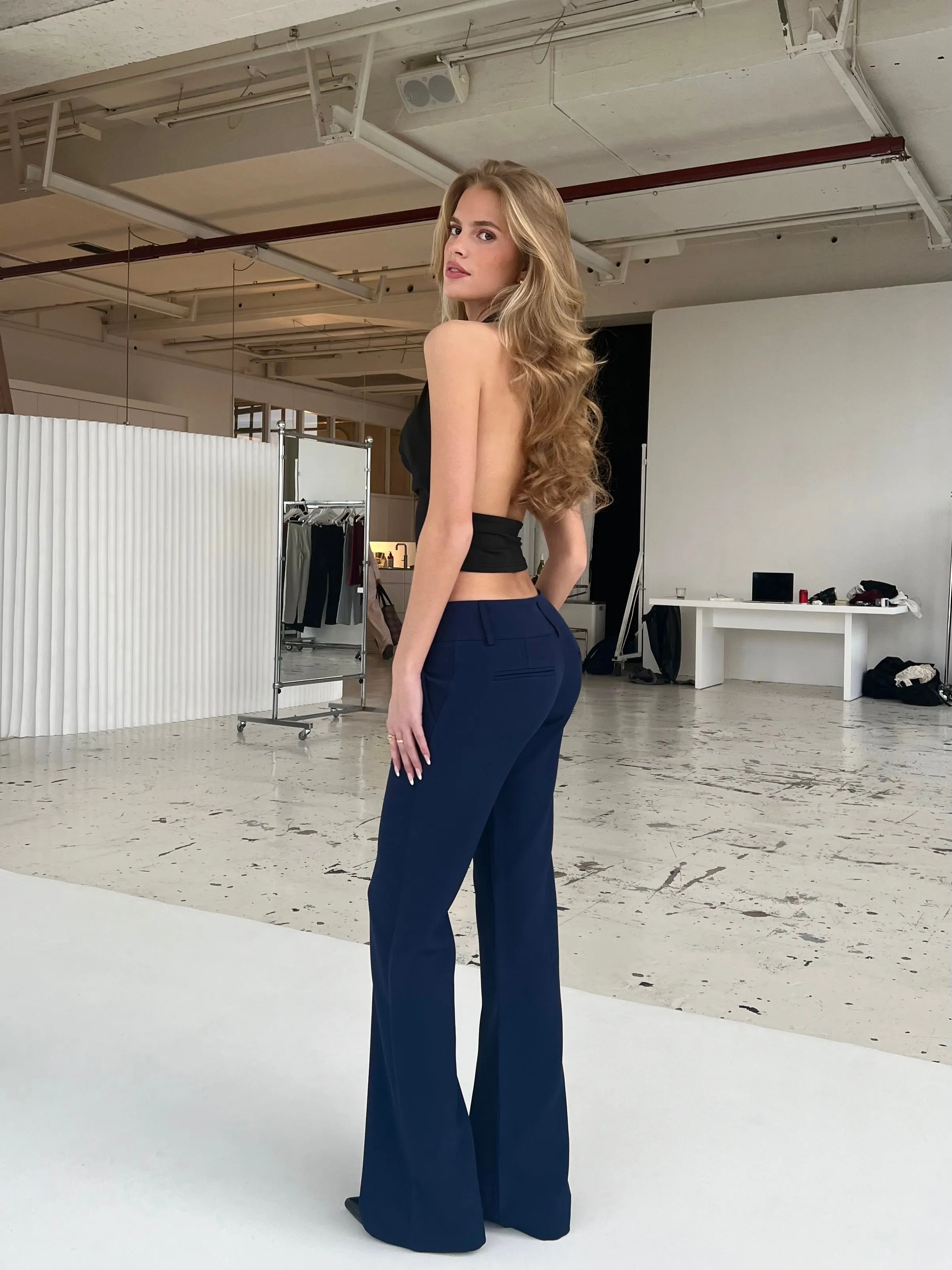 Livia low waist trousers - dark blue