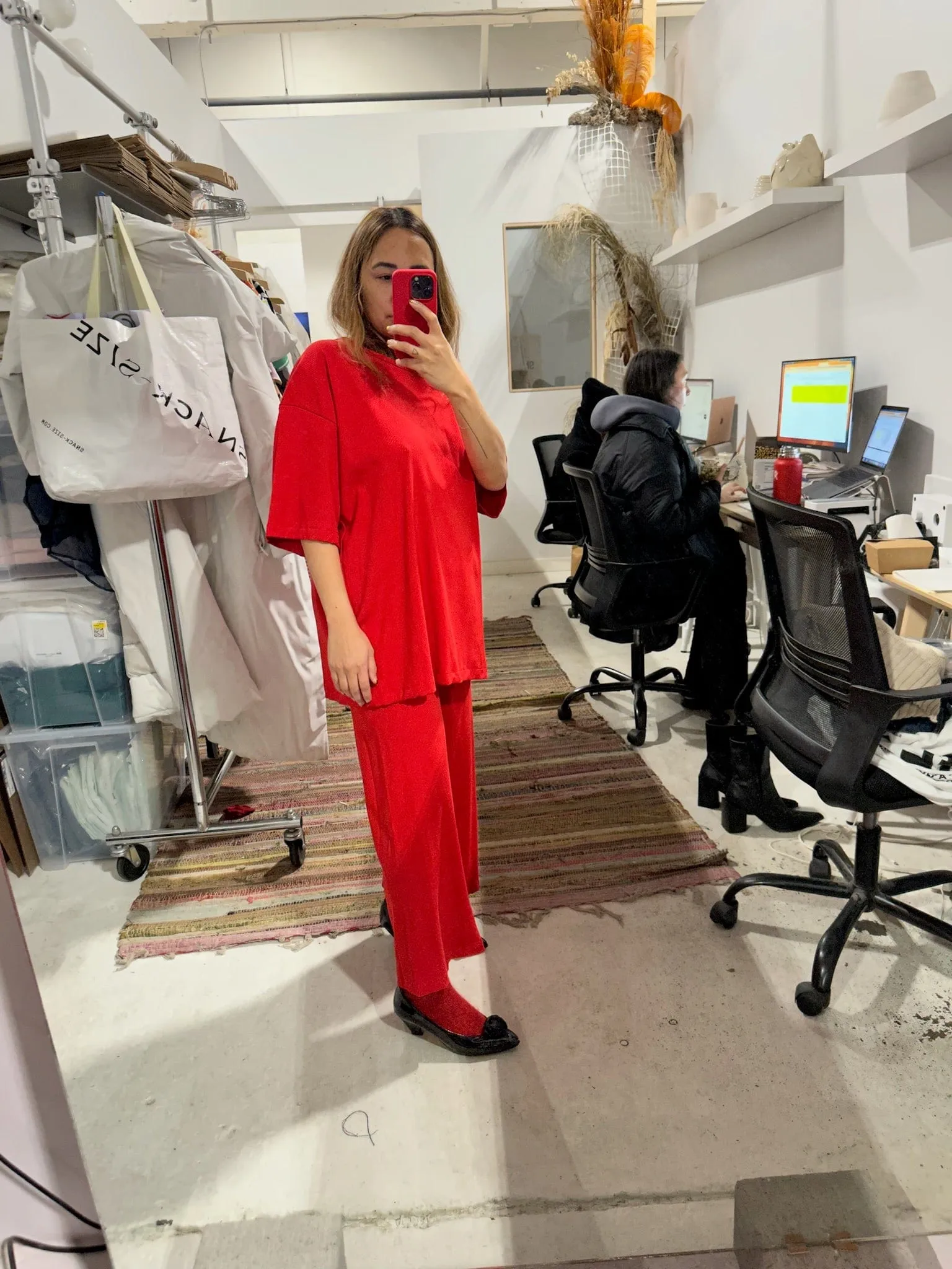 Liza Pant in Red
