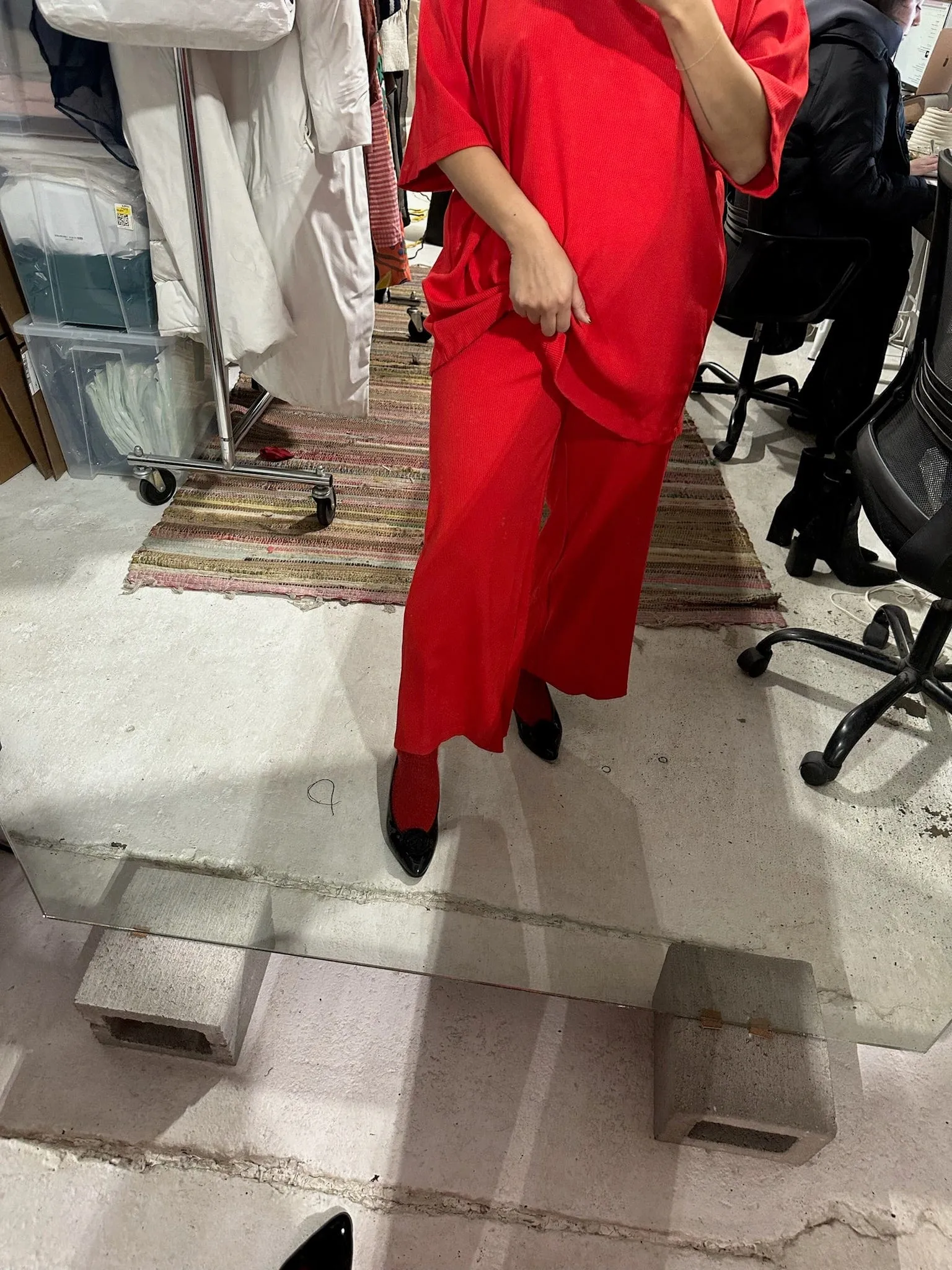Liza Pant in Red