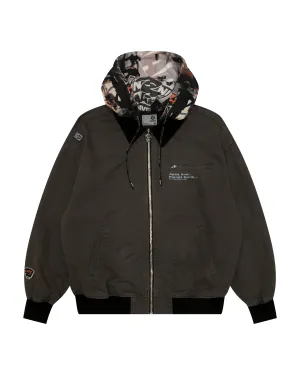 Logo graffiti print hooded jacket