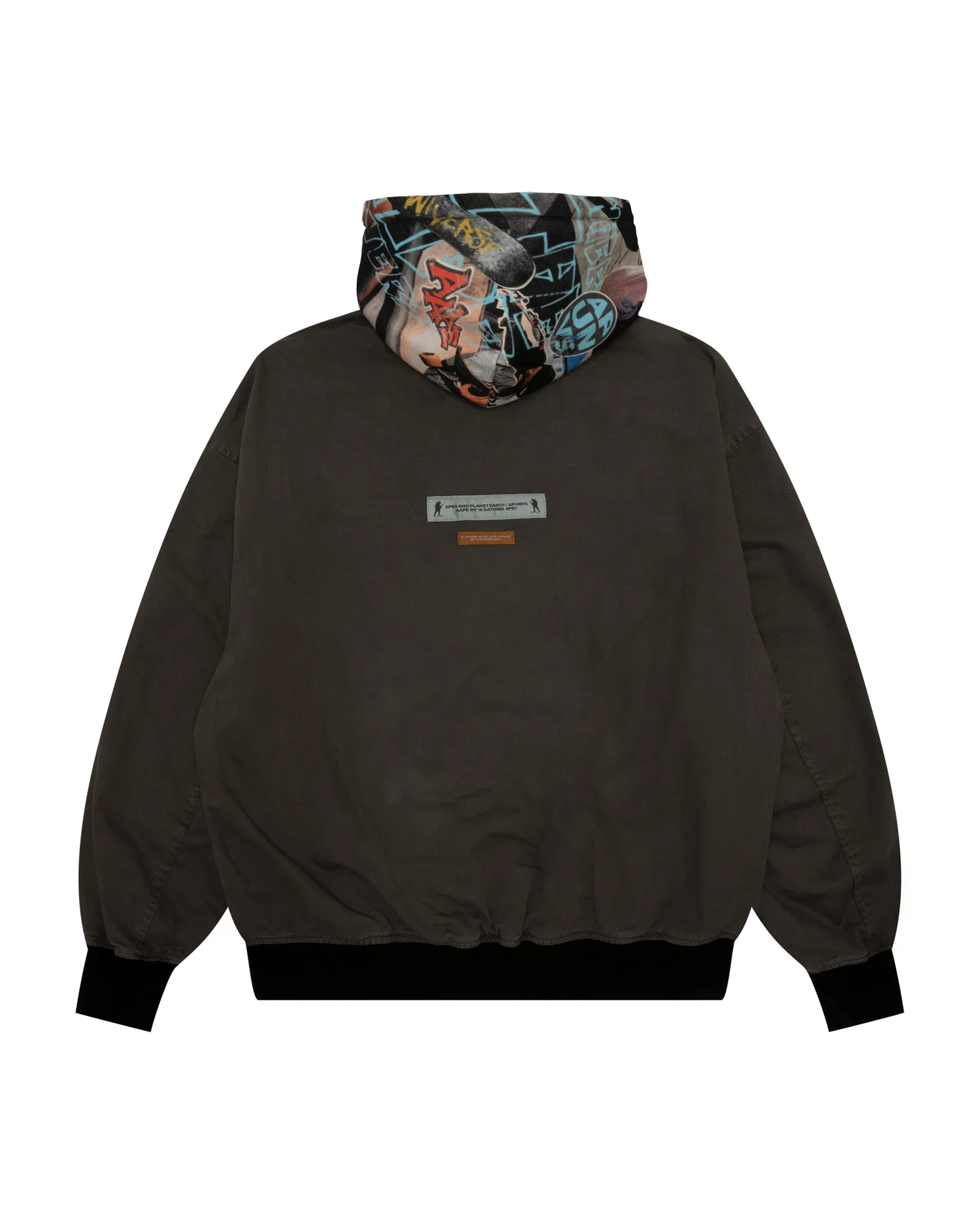 Logo graffiti print hooded jacket