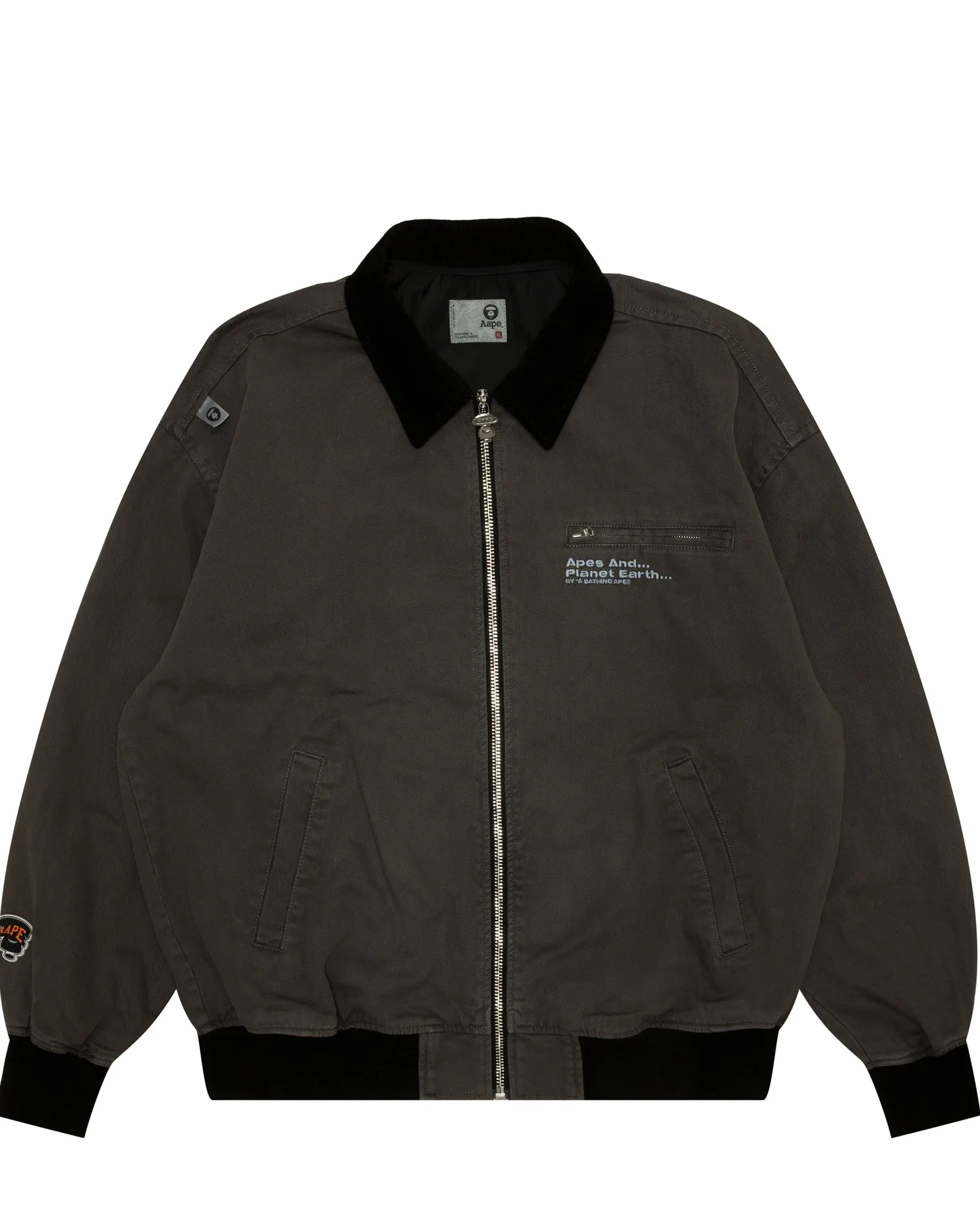 Logo graffiti print hooded jacket