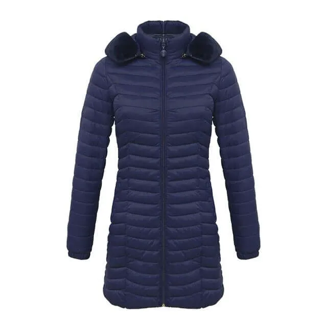Long parka with fur hood Casual lightweight coats