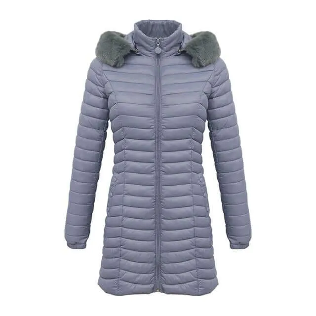Long parka with fur hood Casual lightweight coats
