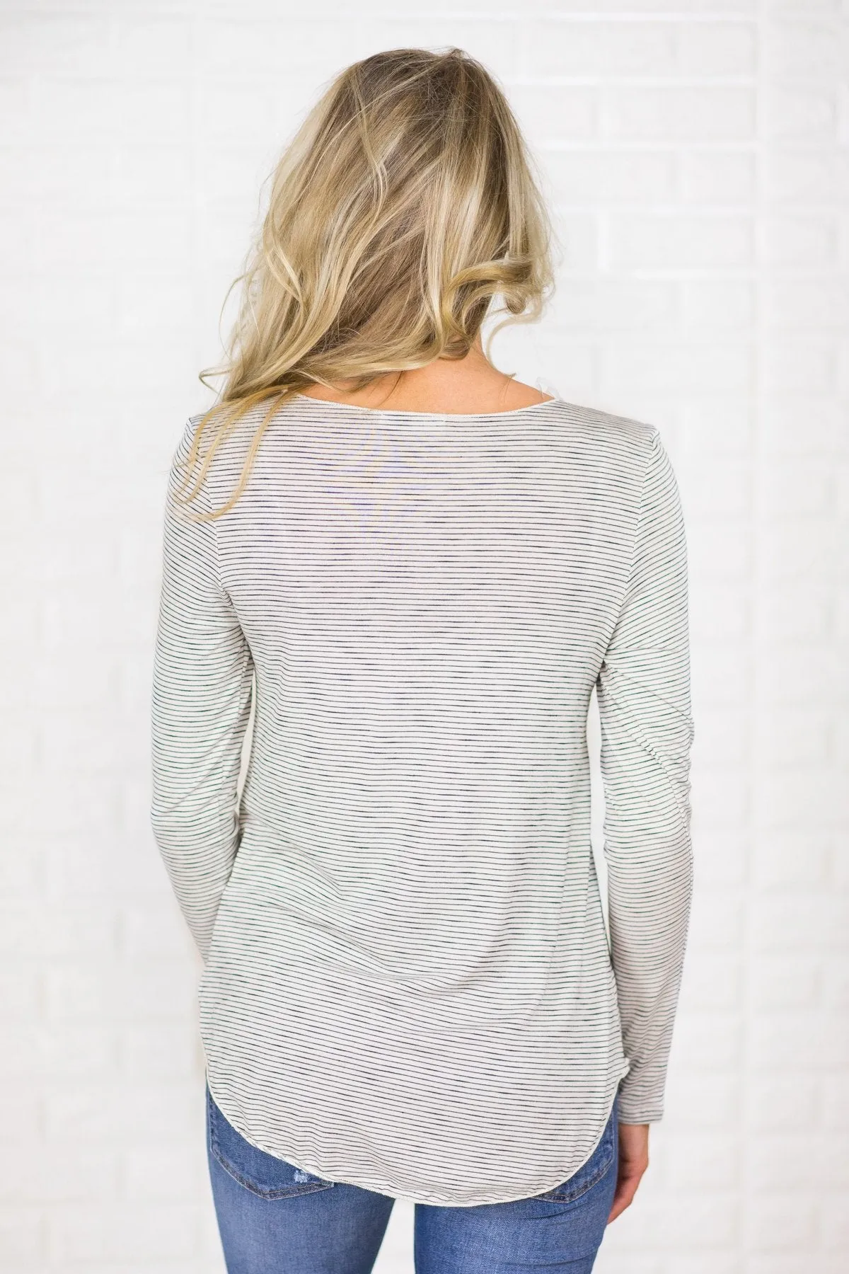 Long Sleeve Fit to Me Top ~ White