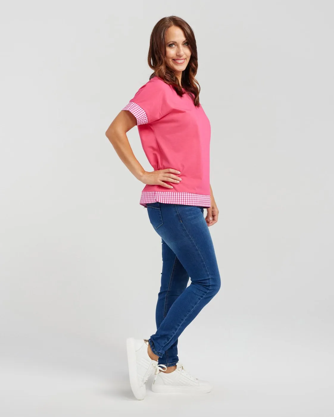 Luna Top - Pink Check