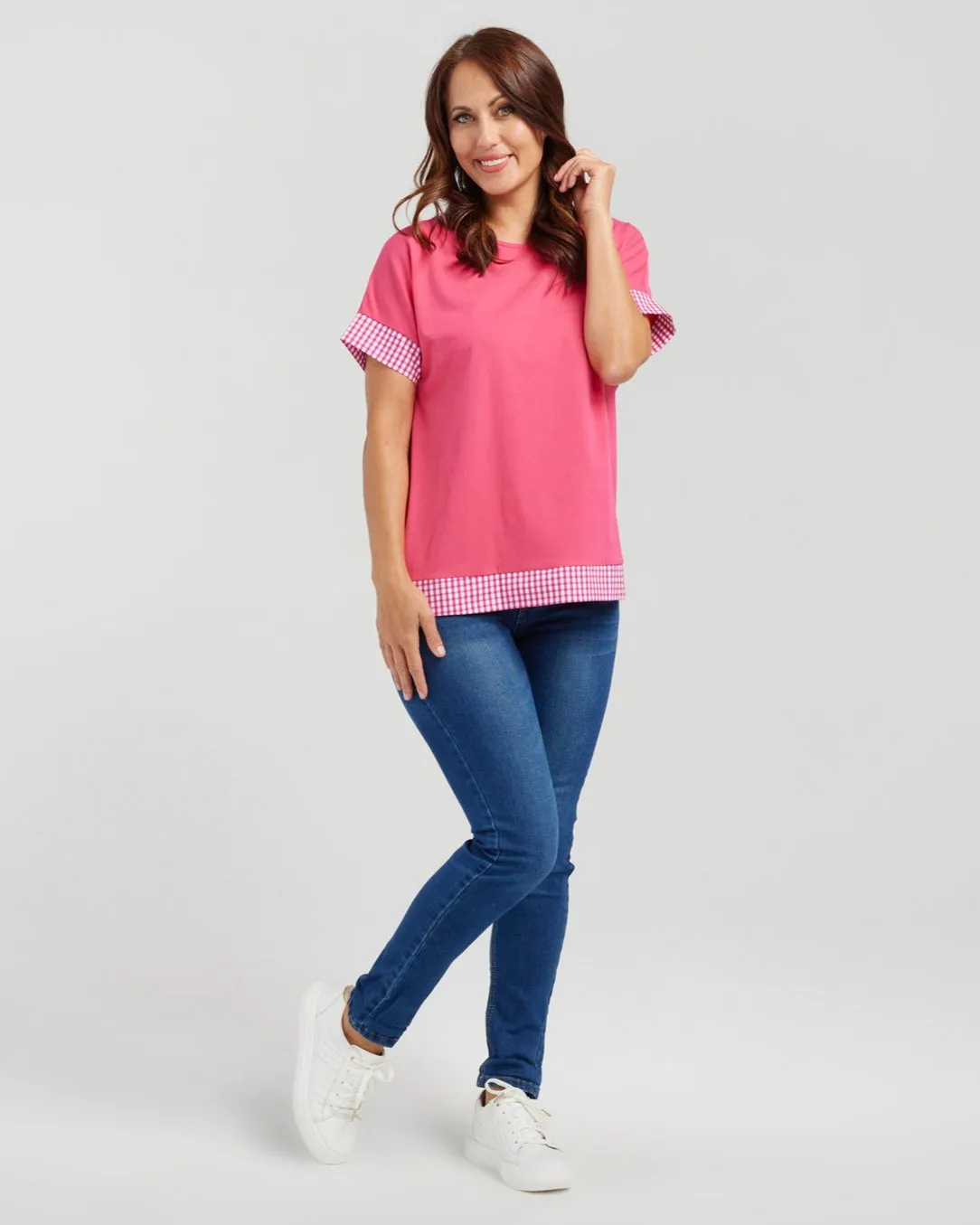 Luna Top - Pink Check