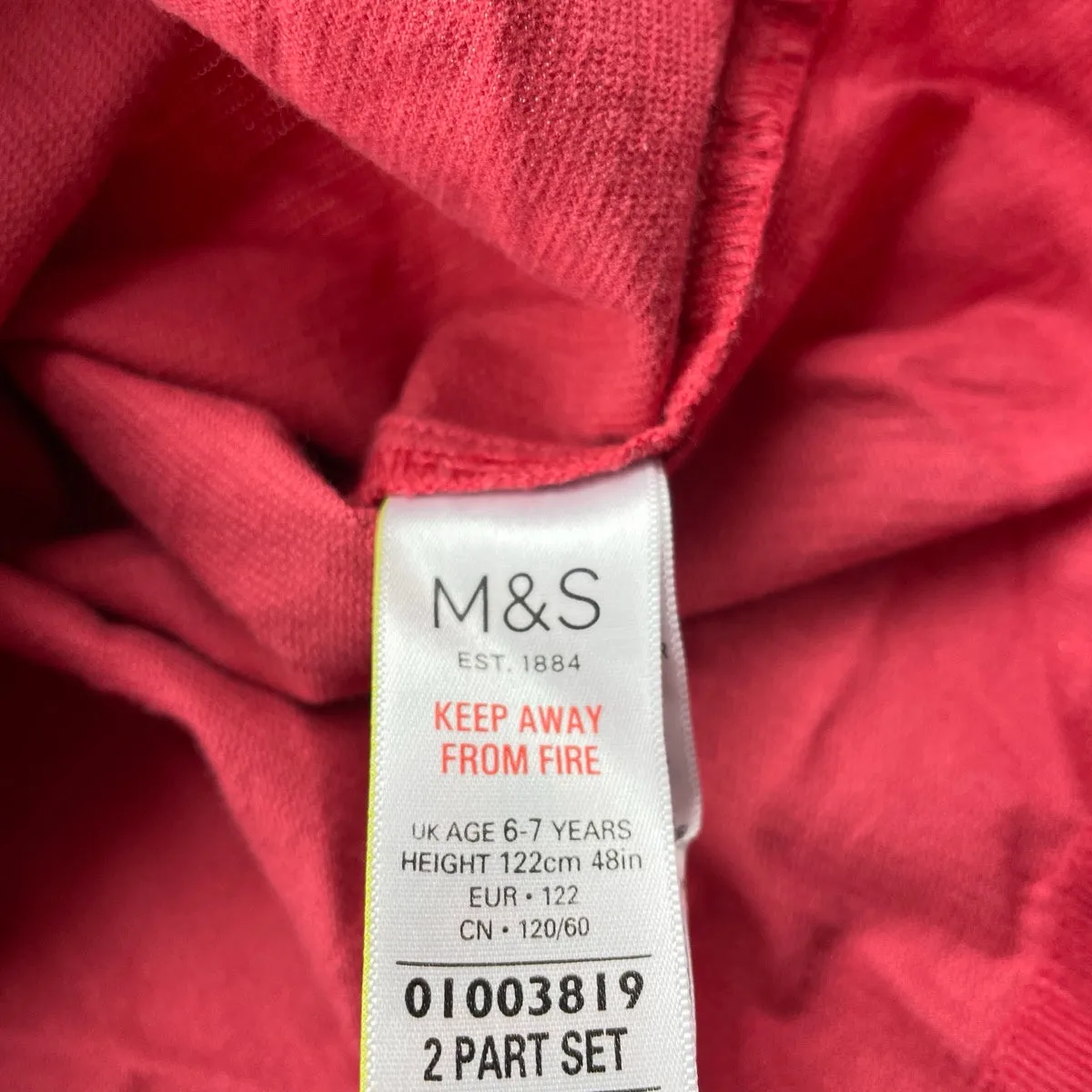 M&S embroidered corduroy cotton overalls dress / pinafore, size 6-7, BNWT