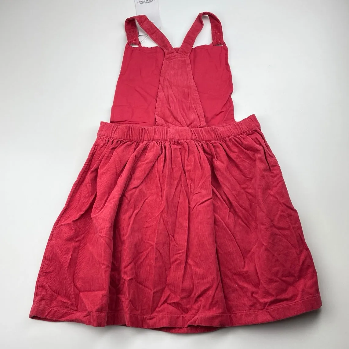M&S embroidered corduroy cotton overalls dress / pinafore, size 6-7, BNWT