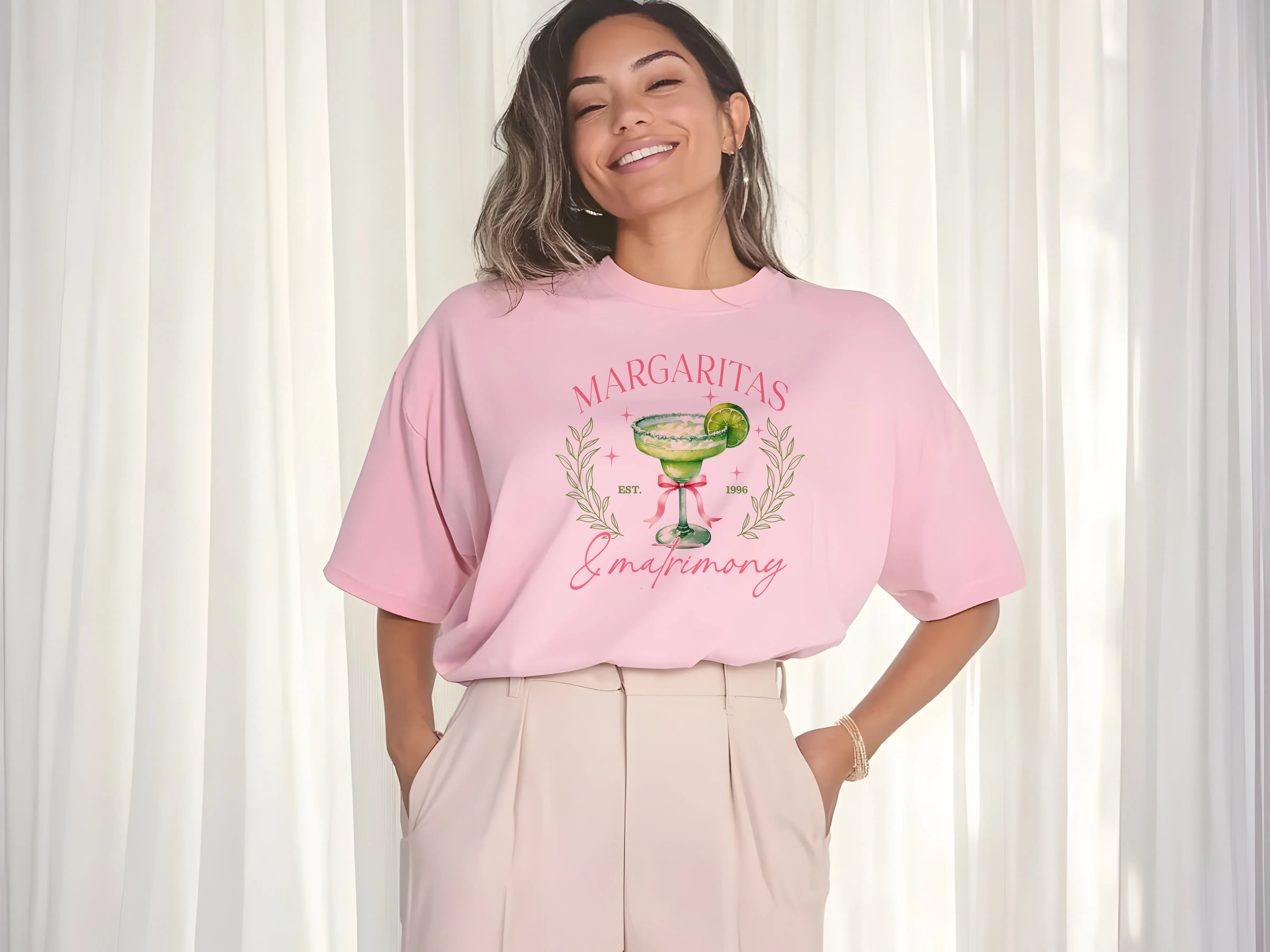 Margs and Matrimony Matching Hen Party Oversized TShirts - Bach Style Girls Weekend Abroad Tops