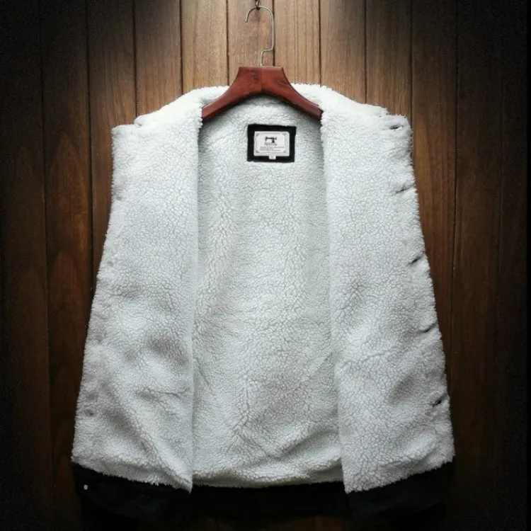 Men Winter Wool Liner Jean Jackets Outerwear Warm Denim Coats, Size:XXXXXL(Sky Blue)