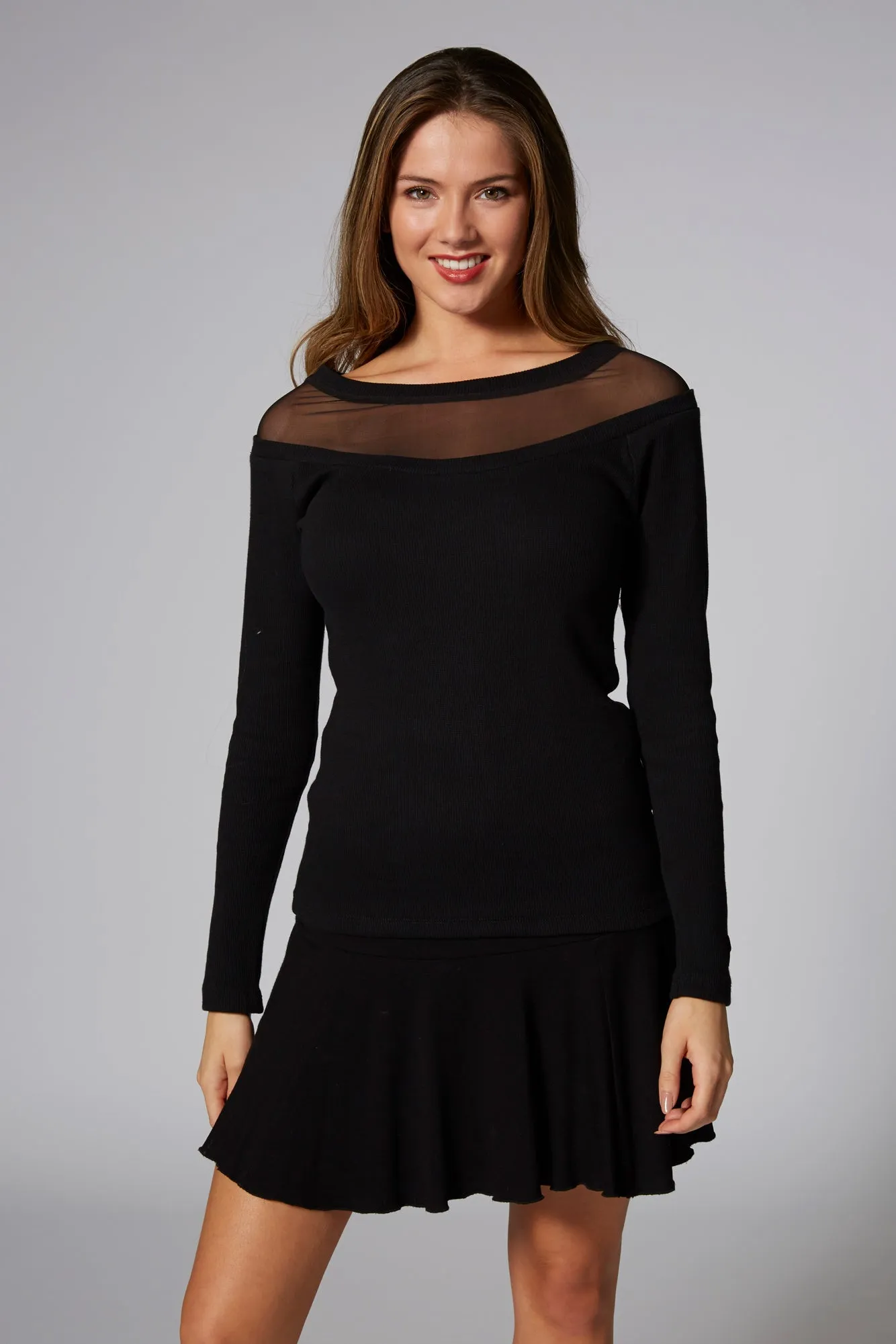 Mesh Long Sleeve Top