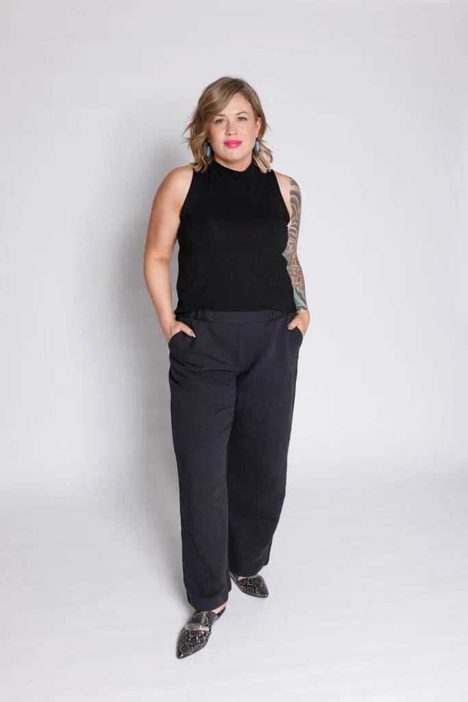 Mock Neck Tank in Onyx - XS ONLY