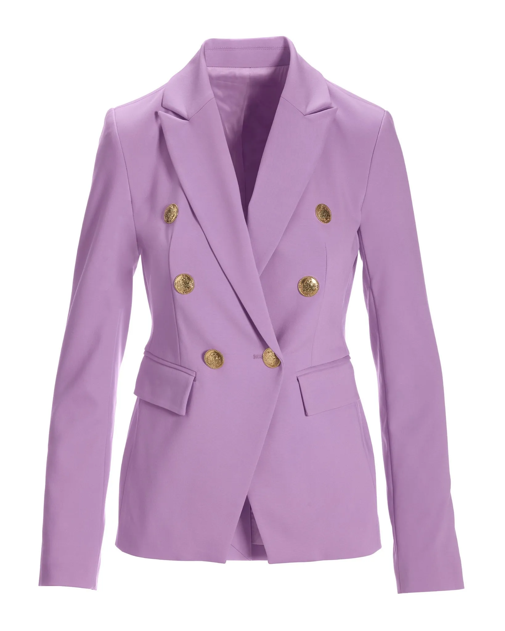 Modern Double-Breasted Blazer Sheer Lilac
