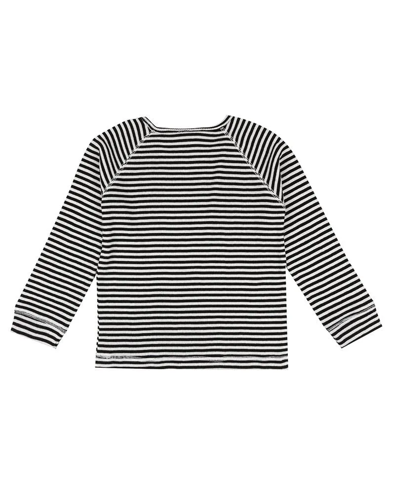 Multicolour Stripe Print Rib Top