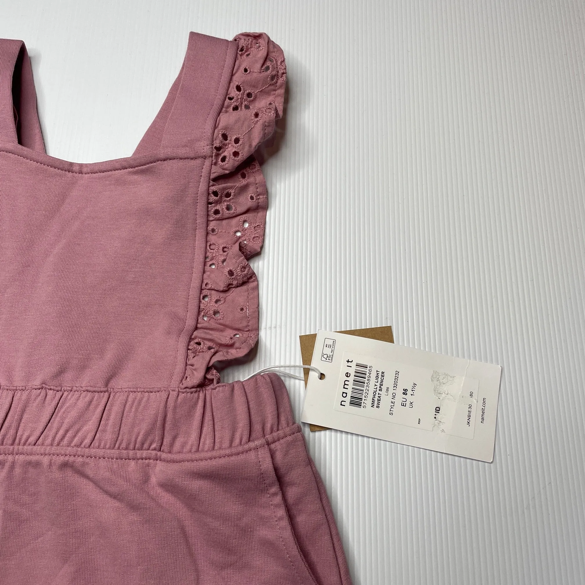 Name It organic cotton blend overalls dress / pinafore, size 1, BNWT