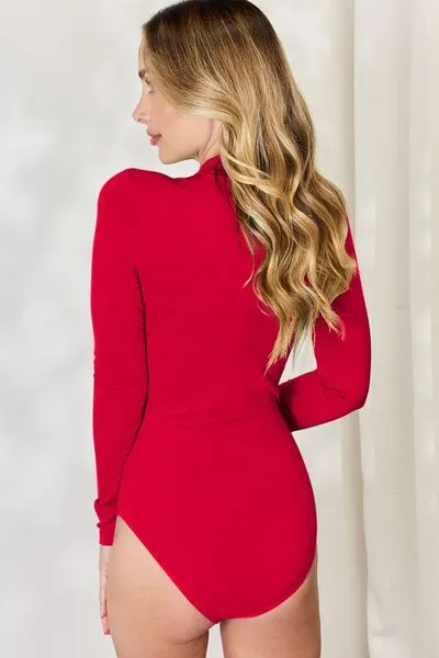 Nancy Basic Bae Full Size Mock Neck Long Sleeve Bodysuit