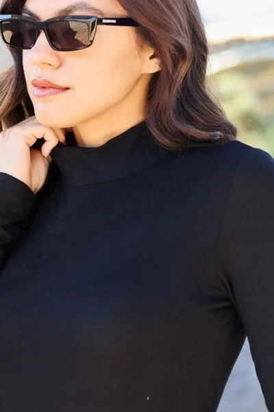 Nancy Basic Bae Full Size Mock Neck Long Sleeve Bodysuit