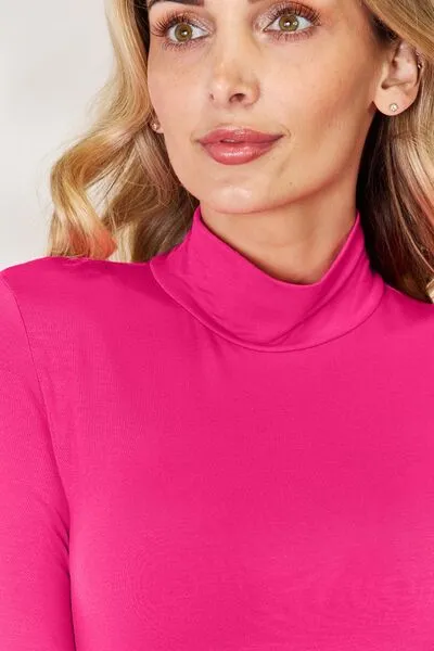 Nancy Basic Bae Full Size Mock Neck Long Sleeve Bodysuit