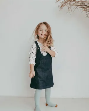 Navy Denim Pinafore Dress