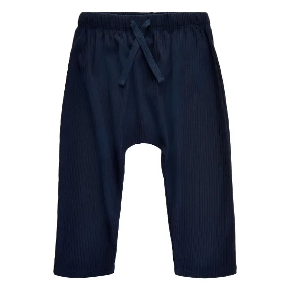 Navy Hailey Wide Rib Joggers