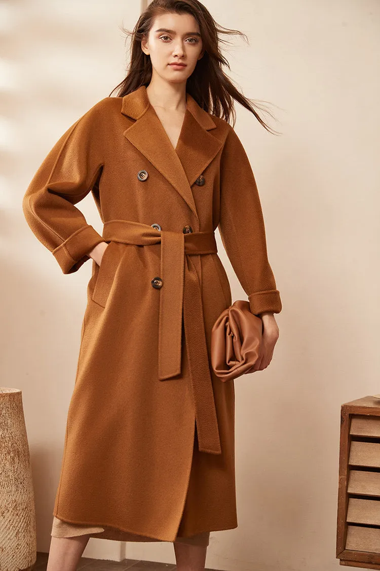 New design fashion  clothes women ladies cashmere long wool coat