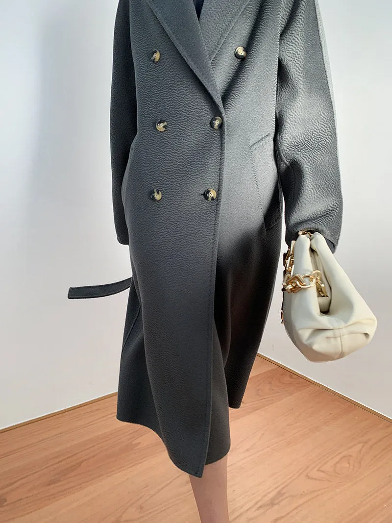 New design fashion  clothes women ladies cashmere long wool coat
