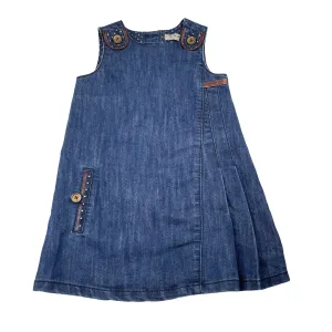 Next blue denim overalls dress / pinafore, size 4-5, Pre-loved