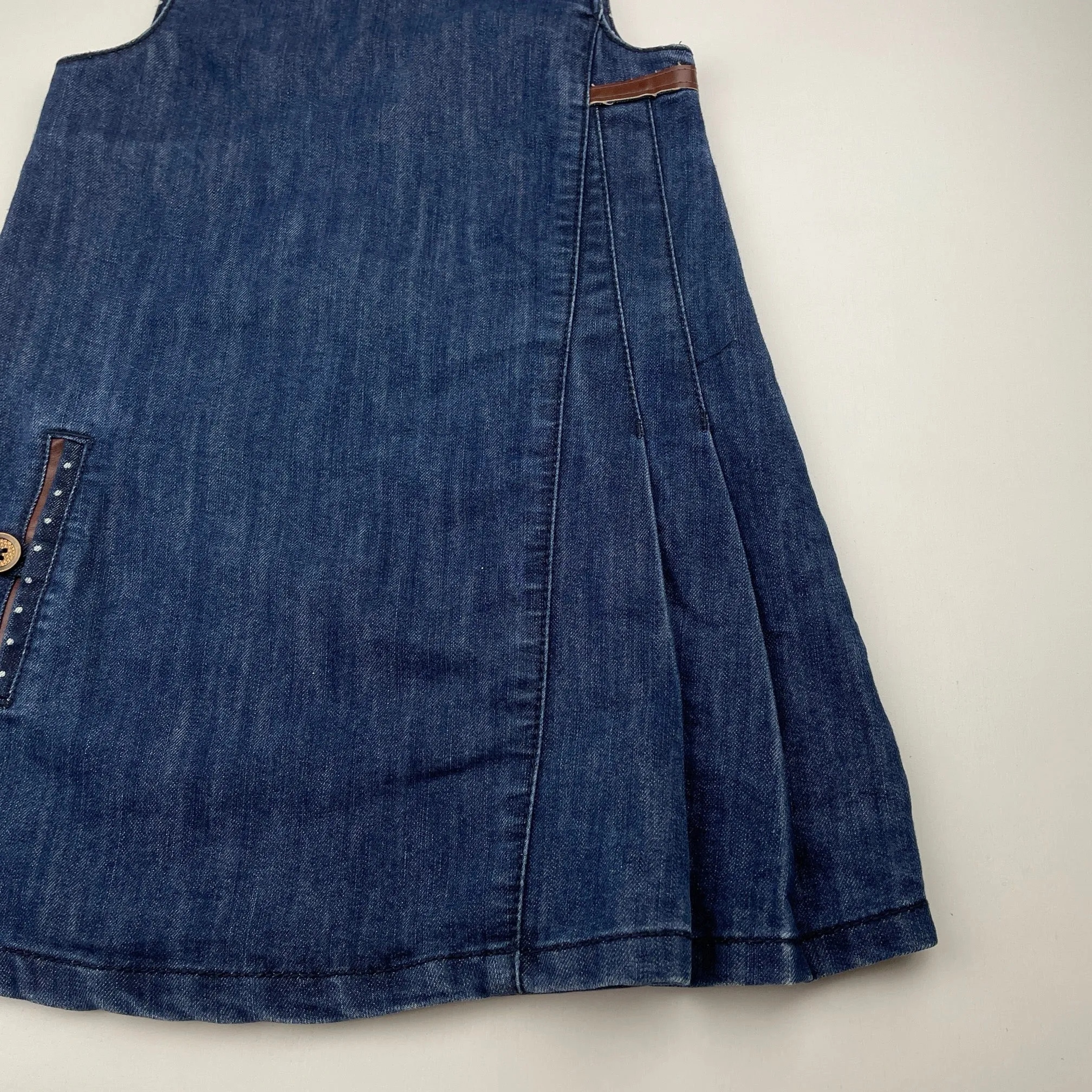 Next blue denim overalls dress / pinafore, size 4-5, Pre-loved