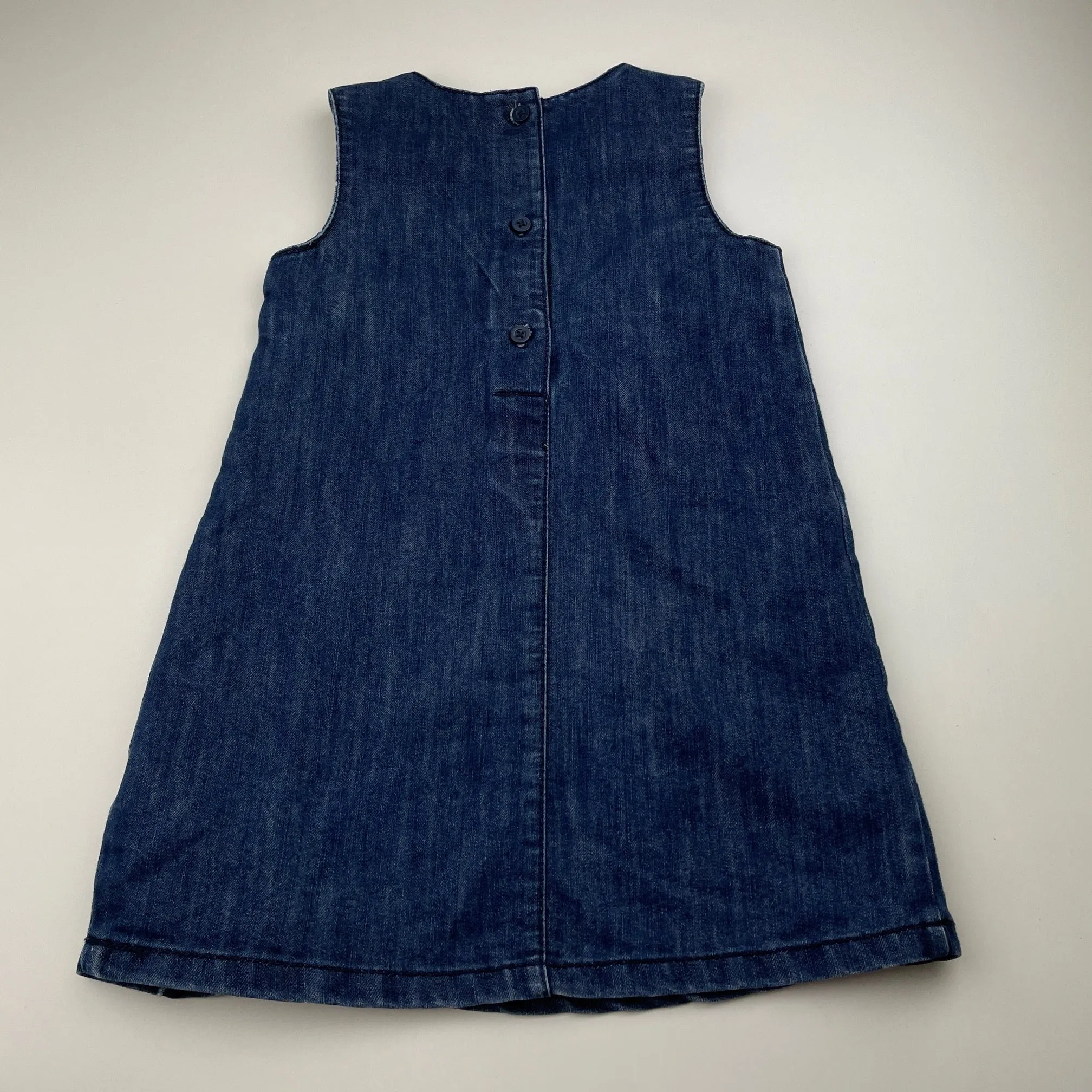 Next blue denim overalls dress / pinafore, size 4-5, Pre-loved
