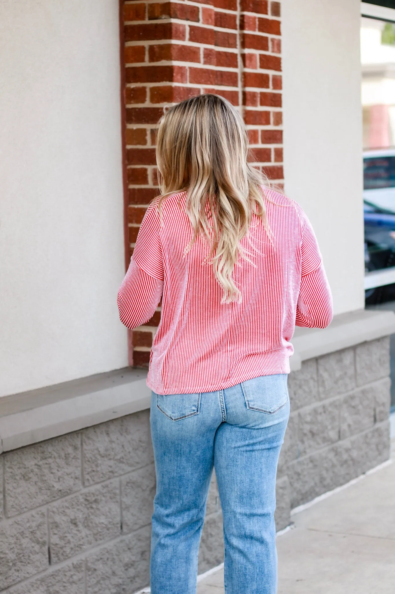 Night Moves Ribbed Top in Ruby