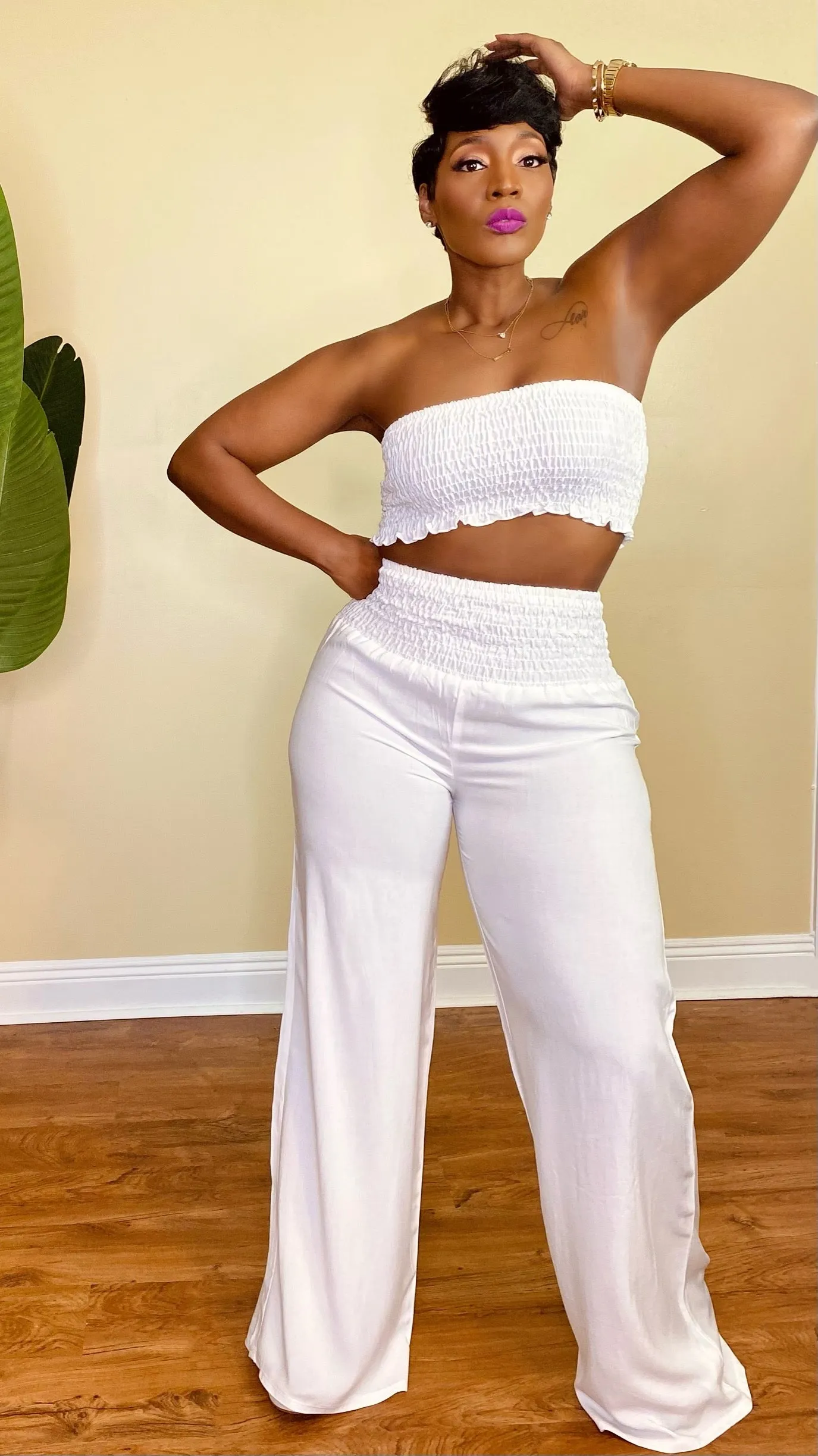 OFF TO PARADISE PANTS SET (OFF WHITE)