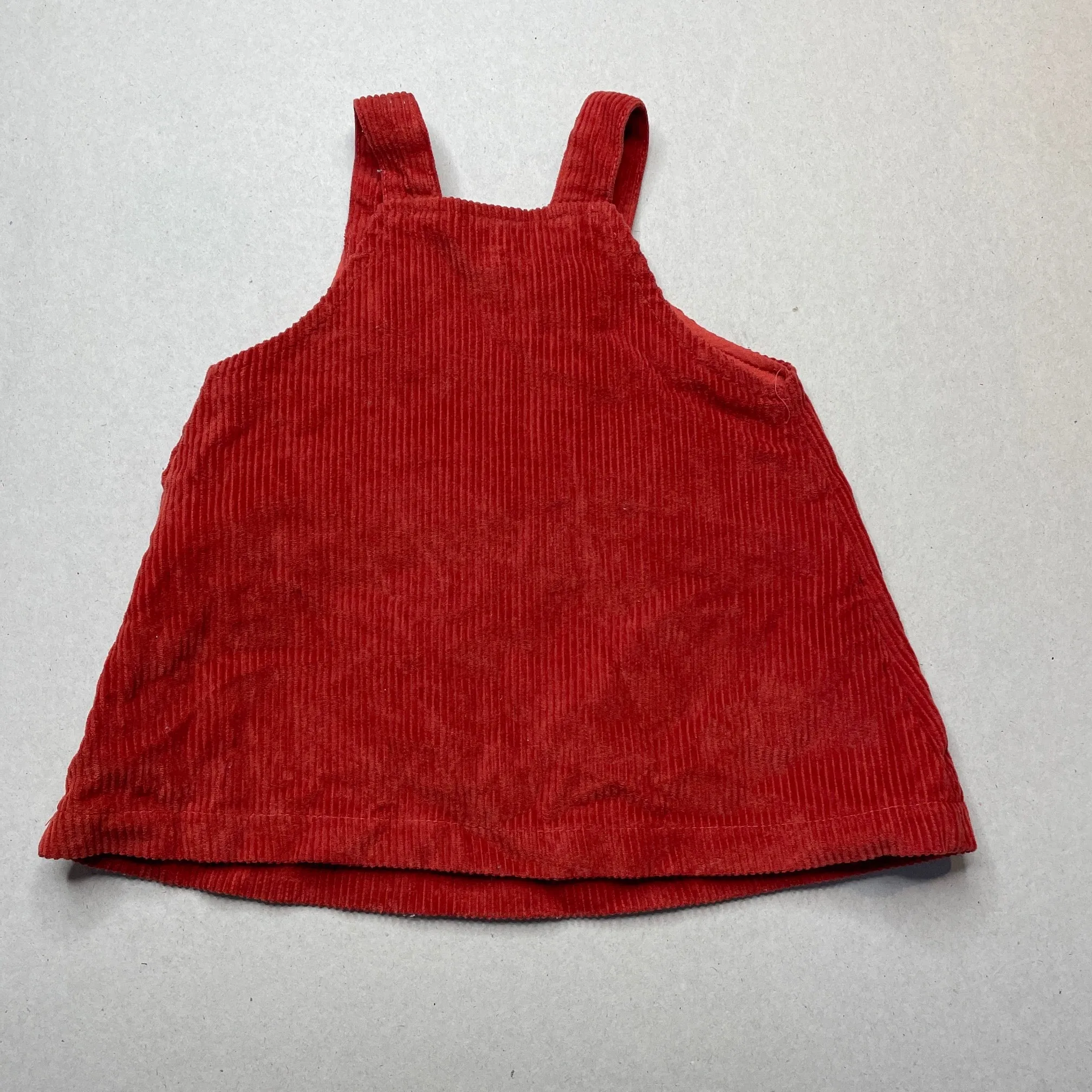 Ollies Place embroidered corduroy cotton overalls dress / pinafore, size 000, Pre-loved