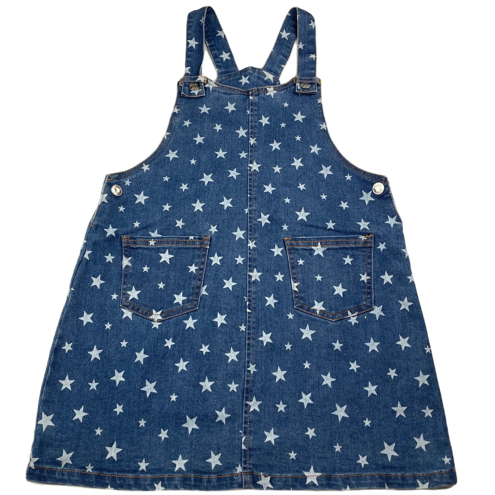 Ollies Place stretch denim overalls dress / pinafore, size 10, Pre-loved