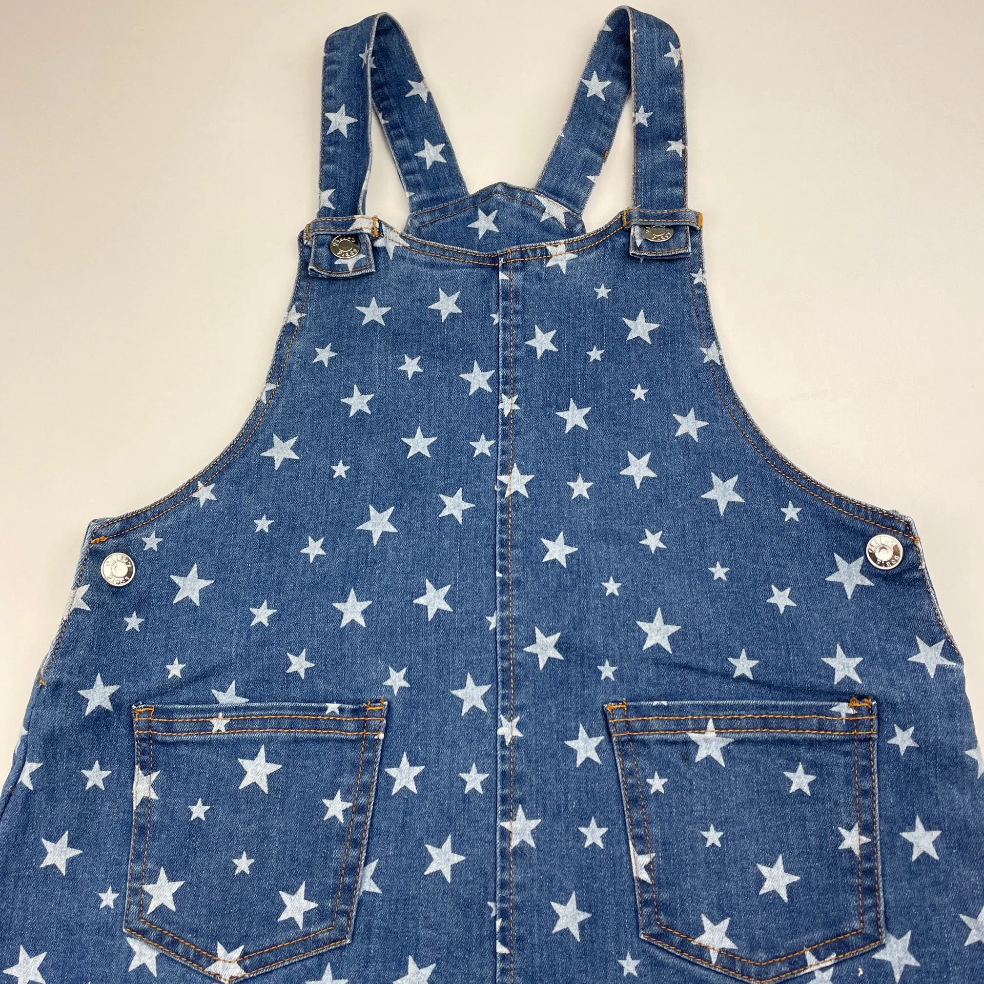Ollies Place stretch denim overalls dress / pinafore, size 10, Pre-loved