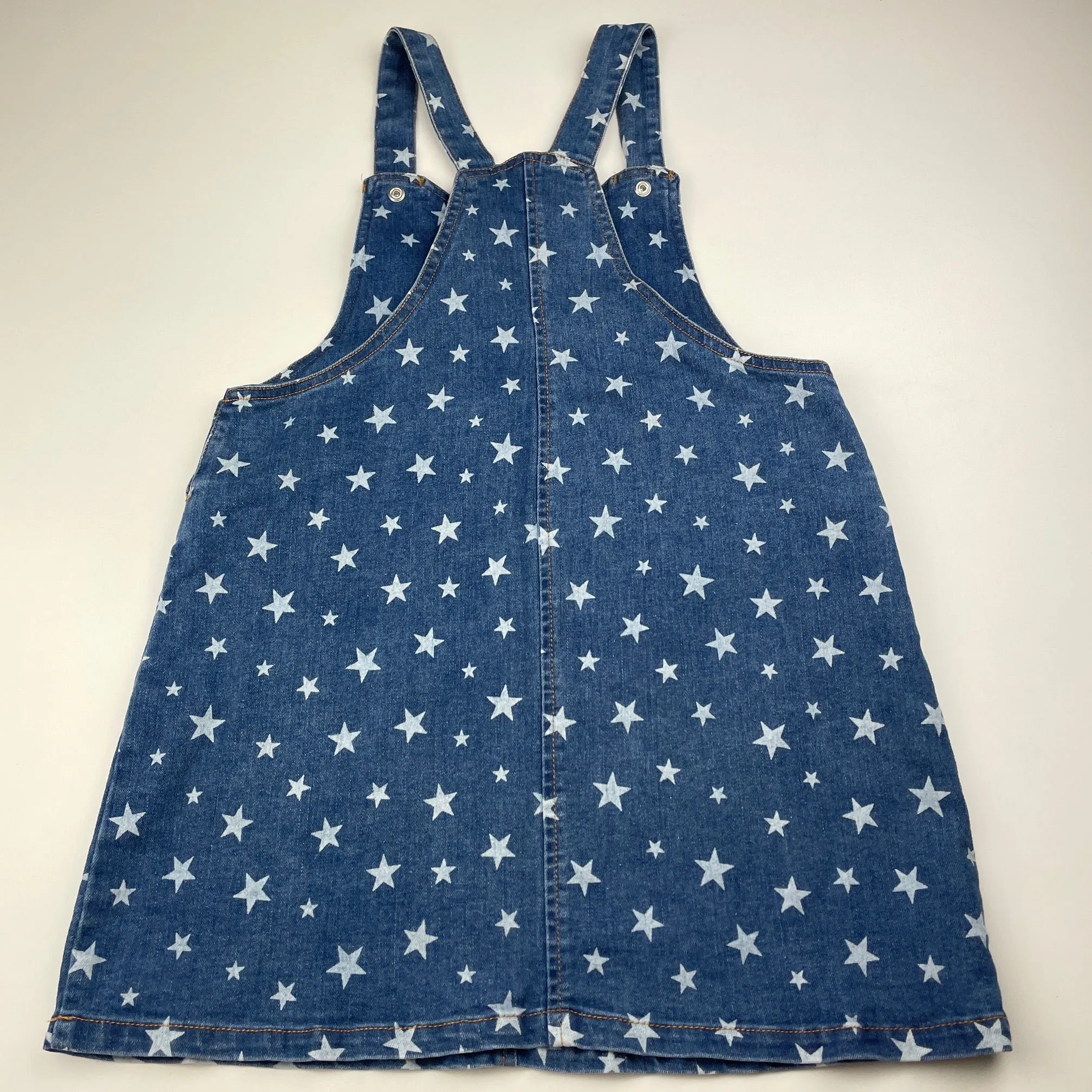Ollies Place stretch denim overalls dress / pinafore, size 10, Pre-loved